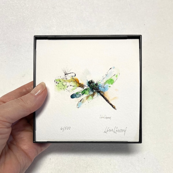 DRAGONFLY Painting, Dragonfly Watercolor Print, Dragonfly Wall Art, Dragonfly Remembrance Gift, Gift for Him, Fly Fisherman Gift, Dad Gift