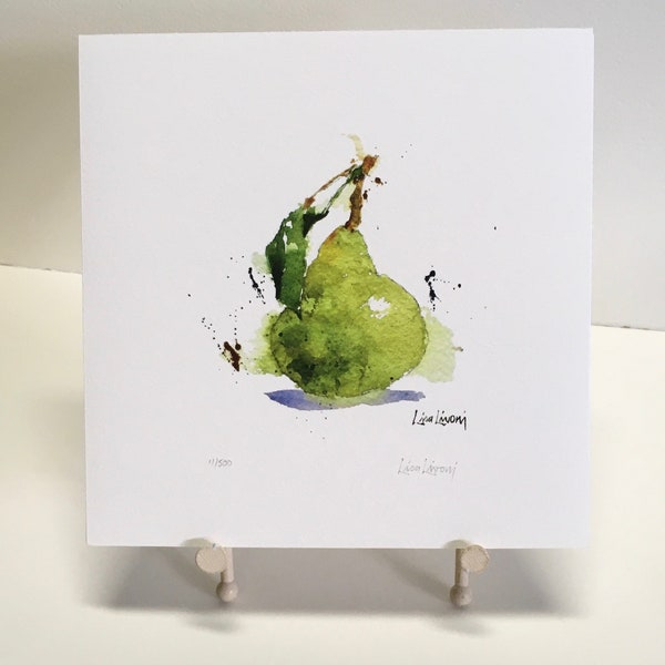 PEAR Watercolor Fruit Print, Pear Painting, Pear Art, Fruit Painting, Kitchen Decor Wall Art, Housewarming Gift, Gift for Cook/Chef, Giclee