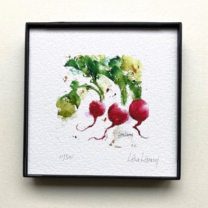Vegetable Painting, Kitchen Wall Art, Radish Wall Art, Vegetable Watercolor, Radish Print, Radish Watercolor Painting, Kitchen Wall Decor