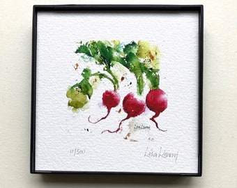 Watercolor Radish Vegetable Print, Radish Art, Kitchen Wall Art, Radish Print, Radish Painting, Vegetable Painting, Kitchen Wall Decor