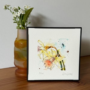 DAFFODIL PAINTING, Daffodil Print, Yellow Daffodil, Floral Wall Art, Daffodil Watercolor, Floral Housewarming Gift, Gardener Gift, Mom Gift