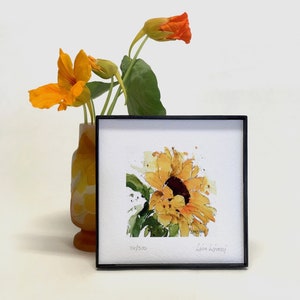 SUNFLOWER Watercolor Print, Sunflower Painting, Sunflower Art Print, Home Wall Decor, Best Friend Gift, Gift for Her, Remembrance Gift