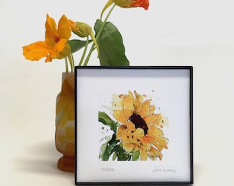 SUNFLOWER Watercolor Print, Sunflower Painting, Sunflower Art Print, Home Wall Decor, Best Friend Gift, Gift for Her, Remembrance Gift