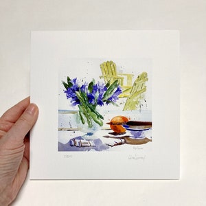 HYACINTH Watercolor Floral Print, Hyacinth Flower Painting, Hyacinth Art, Housewarming Gift, Farmhouse Art Decor, Gift for Sister, Giclee