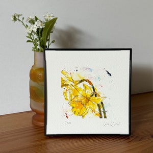 DAFFODIL PAINTING, Daffodil Print, Yellow Daffodil, Floral Wall Art, Daffodil Watercolor, Floral Housewarming Gift, Gardener Gift, Mom Gift