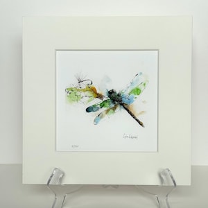 Dragonfly Painting, Dragonfly Watercolor Print, Dragonfly Wall Art, Dragonfly Lover Gift, Fly Fisherman Gift, Gift for Him, Remembrance Gift