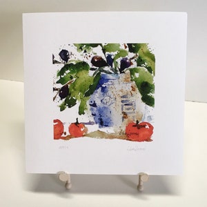 TOMATO and FIG Watercolor Print, Tomato Art, Fig Art, Housewarming Gift, Hostess Gift, Kitchen Still Life, Tomato Kitchen Wall Art, Giclee