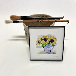 SUNFLOWER Watercolor Floral Print, Sunflower Painting, Sunflower Art, Farmhouse Kitchen, Gardener Gift, Housewarming Gift