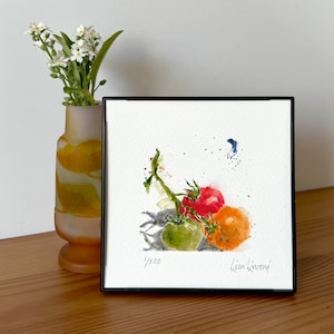 TOMATO PAINTING, Tomato Watercolor, Tomato Watercolor Print, Kitchen Wall Decor, Vegetable Painting, Vegetable Print, Cook Gift, Mom Gift
