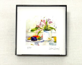 LILY PAINTING, Lily Print, Lily Wall Art, Floral Wall Art, Floral Watercolor Print, Home Decor, Gift for Her, Housewarming Gift, Small Art