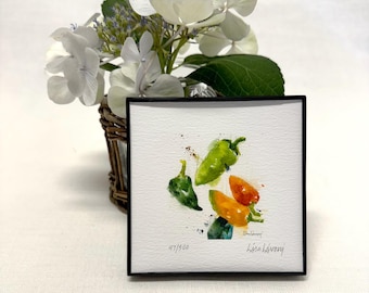 VEGETABLE PAINTING, Kitchen Art, Chili Art, Vegetable Watercolor, Kitchen Wall Art, Vegetable Print, Vegetable Art, Kitchen Decor, Cook Gift