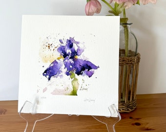 IRIS ART, Purple Iris Art, Iris Art Prints, Floral Wall Decor, Iris Flower Art, Watercolor Floral Print, Botanical Print, Mother's Day Gift
