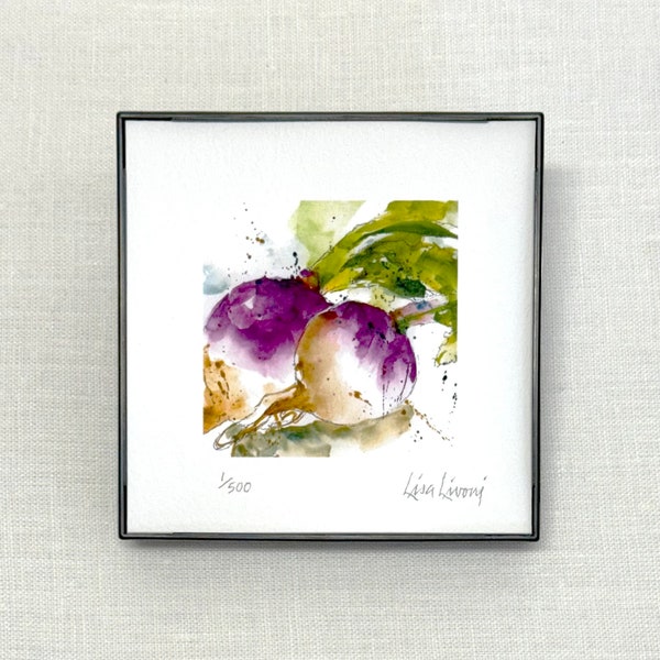 VEGETABLE PAINTING,  Kitchen Art, Turnips, Vegetable Watercolor, Kitchen Wall Art, Vegetable Print, Vegetable Art, Kitchen Decor, Cook Gift