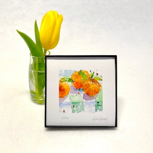 CITRUS FRUIT Watercolor Print, Orange Still Life Watercolor Painting, Gift for Citrus Lover, Cheerful House Warming Kitchen Wall Art Gift