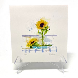 SUNFLOWER Watercolor Flower Print, Sunflower Painting, Sunflower Art, Farmhouse Wall Decor, Housewarming Gift, Gardener Gift, Gift for Mom