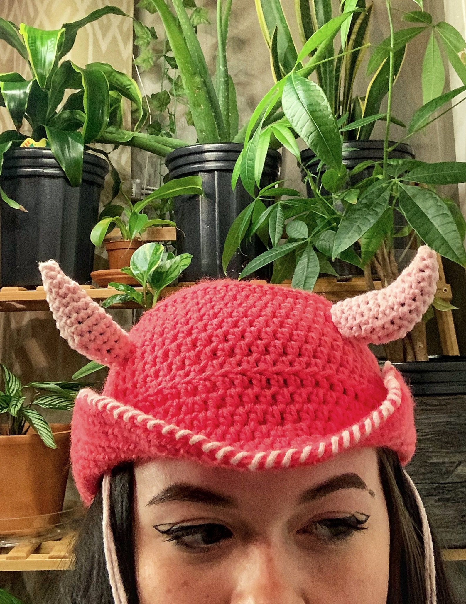 Devil Horn Crochet Cowgirl Hat Etsy