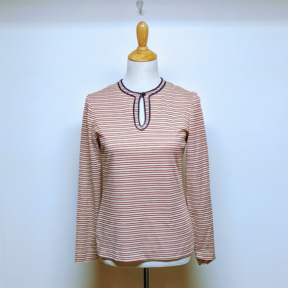 Vintage Nancy Greer Stiped shirt Sz Small