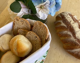 Brotkorb mit Baumwollstoff Weihnachtsstoff