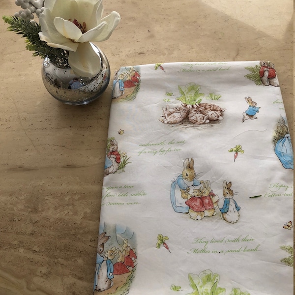 Peter Rabbit large pure cotton blanket with backing