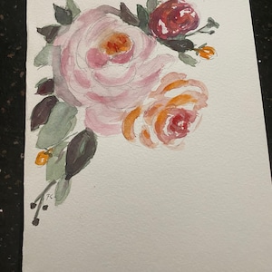 Mixed Roses Aquarell card      size A5 folded