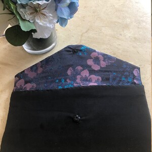 Black Eco Velour Clutch with Surprise Lining