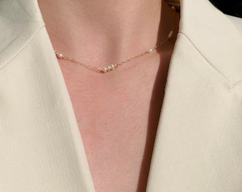 Freshwater Pearl Necklace｜Tiny Pearl Choker｜Simple Pearl Necklace｜Minimalist Pearl Necklace｜Dainty Pearl Necklace｜Layering Necklace｜Gift