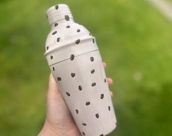 Brown Espresso Bean Cocktail Shaker | Hand-Painted, Stainless Steel