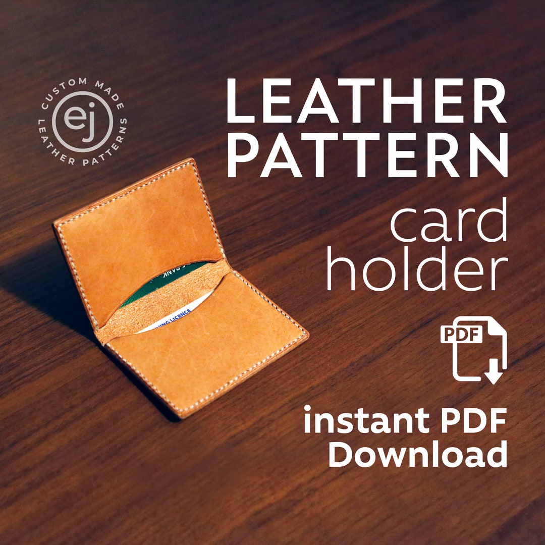 Leather Card Holder Wallet PDF Pattern, Minimalist Slim Card Holder ...
