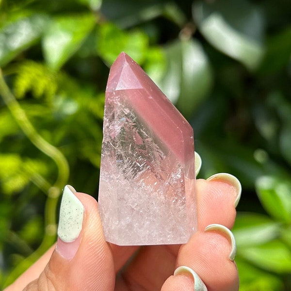 AAA Dark Pink/Dusty Rose Lithium Quartz with Phantoms | Lithium Phantom Quartz | Natural Lithium Manifestation Quartz Crystal Point