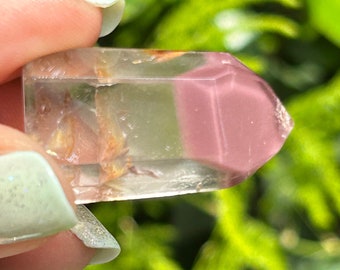 AAA Dark Pink/Dusty Rose Lithium Quartz with Phantoms Golden| Lithium Phantom Quartz | Natural Lithium Manifestation Quartz Crystal Point