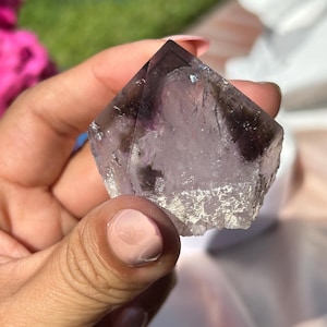 Phantom Amethyst Tower from Brazil, Half Polished Amethyst Bahia Root Point, Crown Chakra Healing Stone