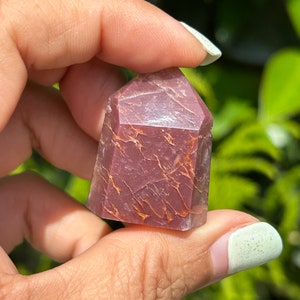 Dark Pink Lithium Quartz Crystal Point: Natural Manifestation Stone