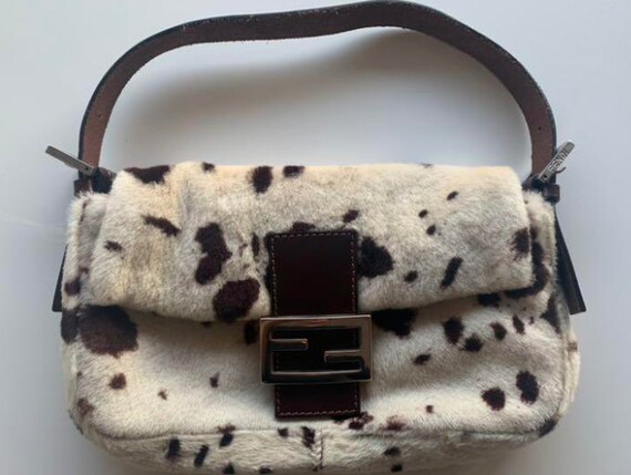 Authentic Vintage 90s fendi baguette with cow prin