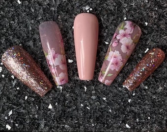 Rose Gold Nails Etsy