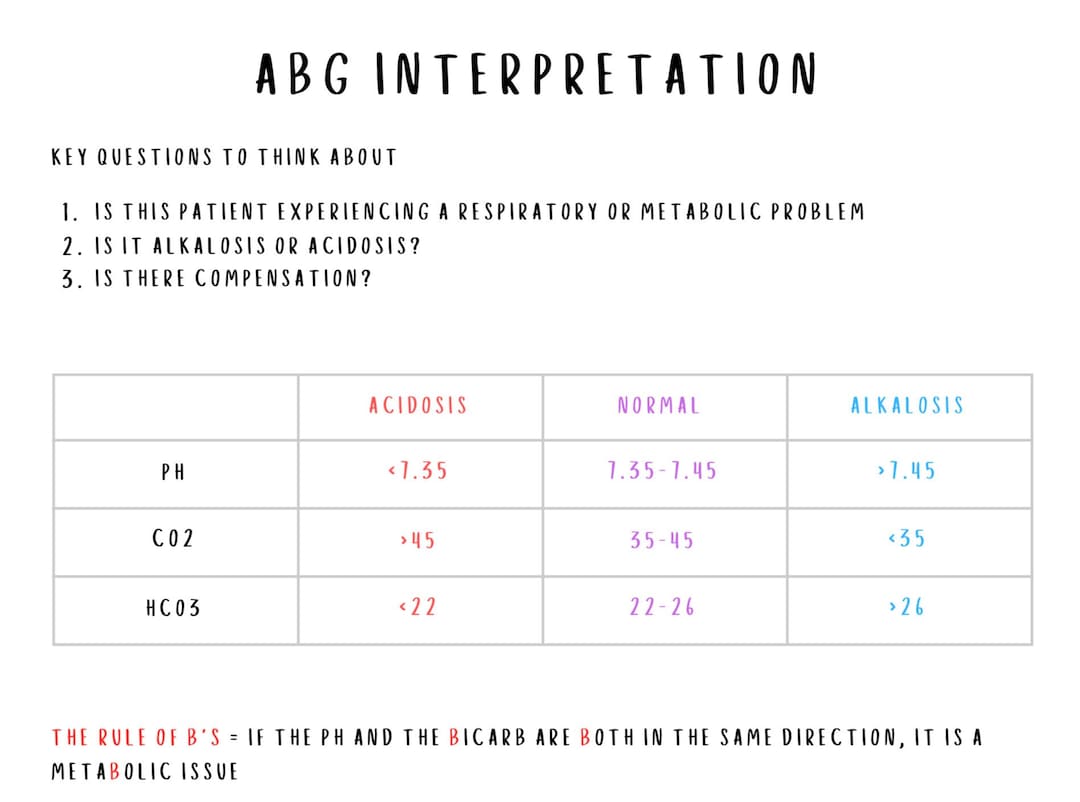 ABG Interpretation Study Guide Etsy