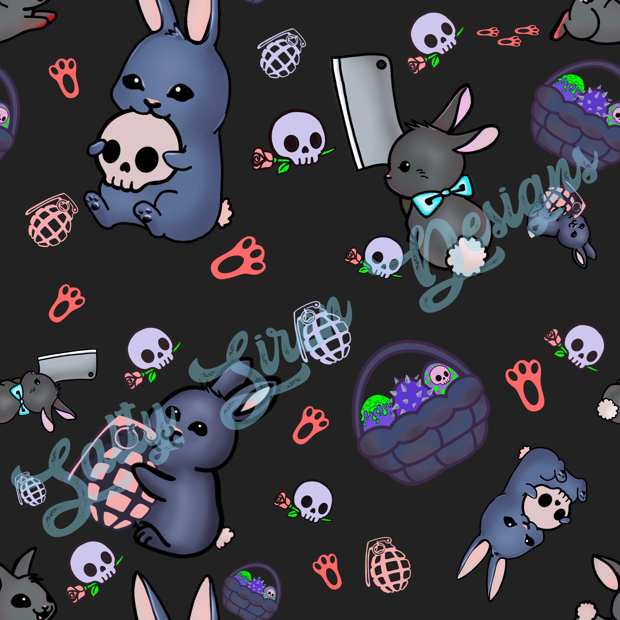 Twisted Easter Bunny Seamless Etsy