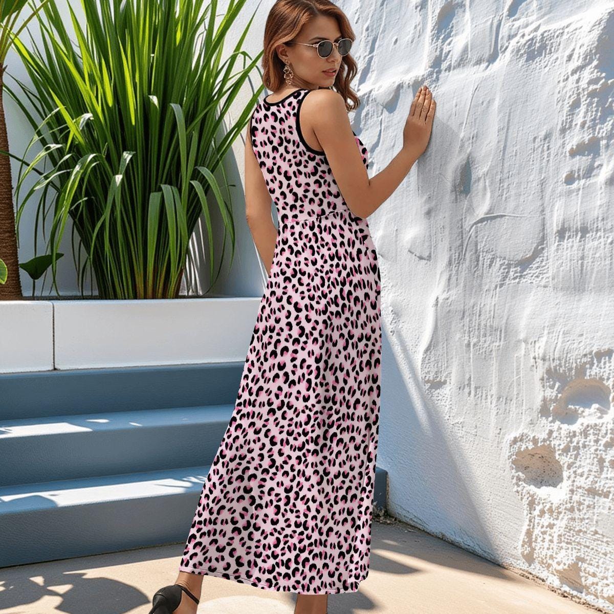 pink leopard print dress plus size 29 PSS {Wild And Fierce} Grey/Pink Leopard Dress EXTENDED SIZE 3X 4X 5 Curvy Boutique Plus Size Clothing