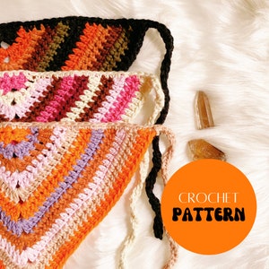 The Retro Future Crochet Bandana Pattern/ Crochet Kerchief Pattern