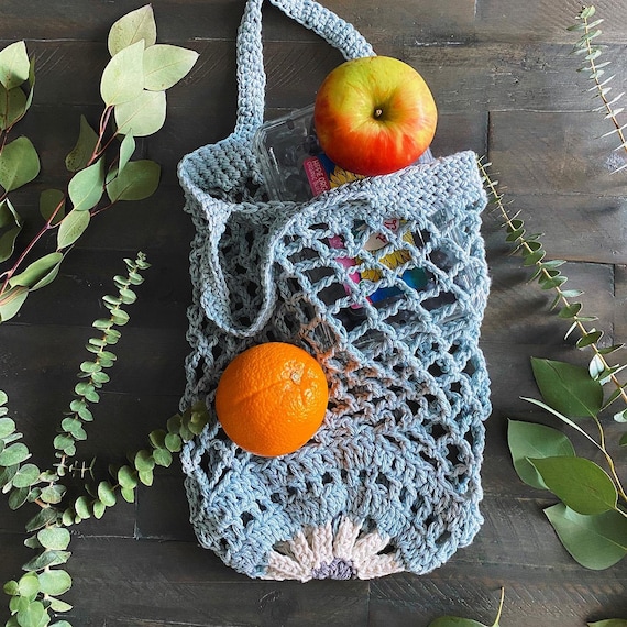 French Market Bag Fruit Bag Crochet Counting Daisies Crochet