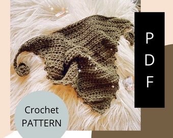 Boho Crochet Hair Kerchief Pattern: Easy Picot Edging (PDF Pattern)