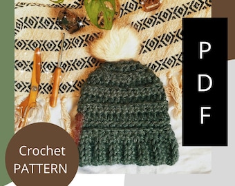 Gehäkelte Beanie-Muster, anfängerfreundlich, PDF-Häkelanleitung