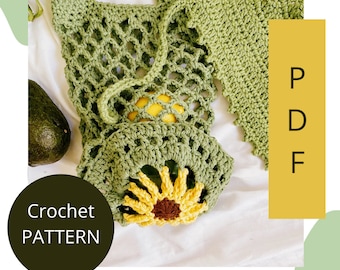 Le modèle de sac de marché au crochet Sunny Days / Modèle de crochet facile