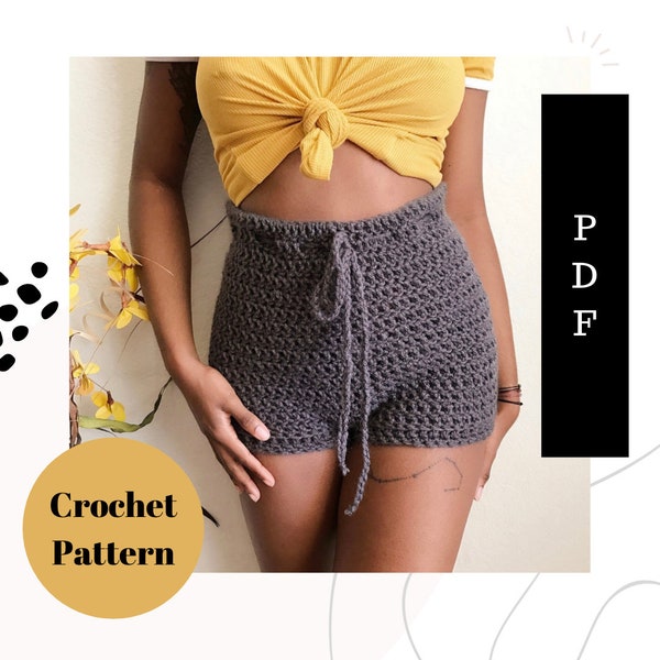 Crochet High-Waisted Shorts Pattern, Crochet Shorts Pattern, Easy Crochet Patterns