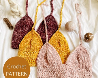 Crochet Velvet Crop Top Pattern/ Crochet Top Pattern