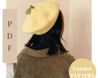 Crochet Beret Pattern/ The Fruity Cutie Crochet Beret Pattern/ Crochet  Fruit Hat Pattern