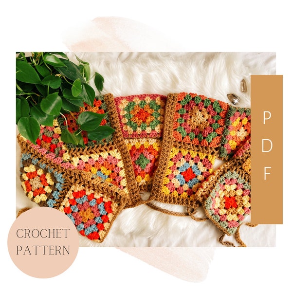 Granny Square Wrap-Top Crochet Pattern, Crochet Wrap Top Pattern, Granny Square Crochet Top Pattern