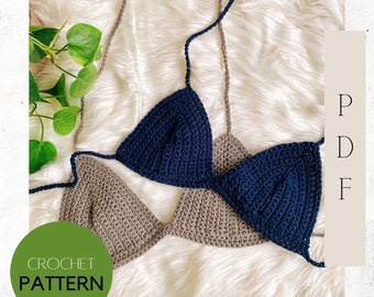 Basic Crochet Bralette Pattern, Easy Crochet Bikini Pattern, Beginner Crochet Top Pattern