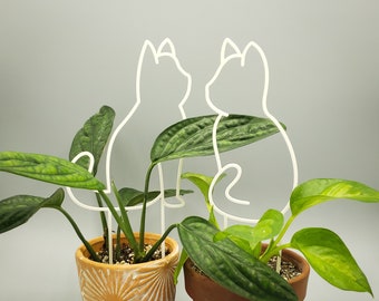 Cat Trellis Set of 2 for indoor house plants | 3D Printed kitty Trellis for climbing plants | Cute Kitten Trellis