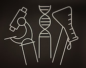 Trellis Set of 3 for indoor House Plants DNA, Microscope Flask