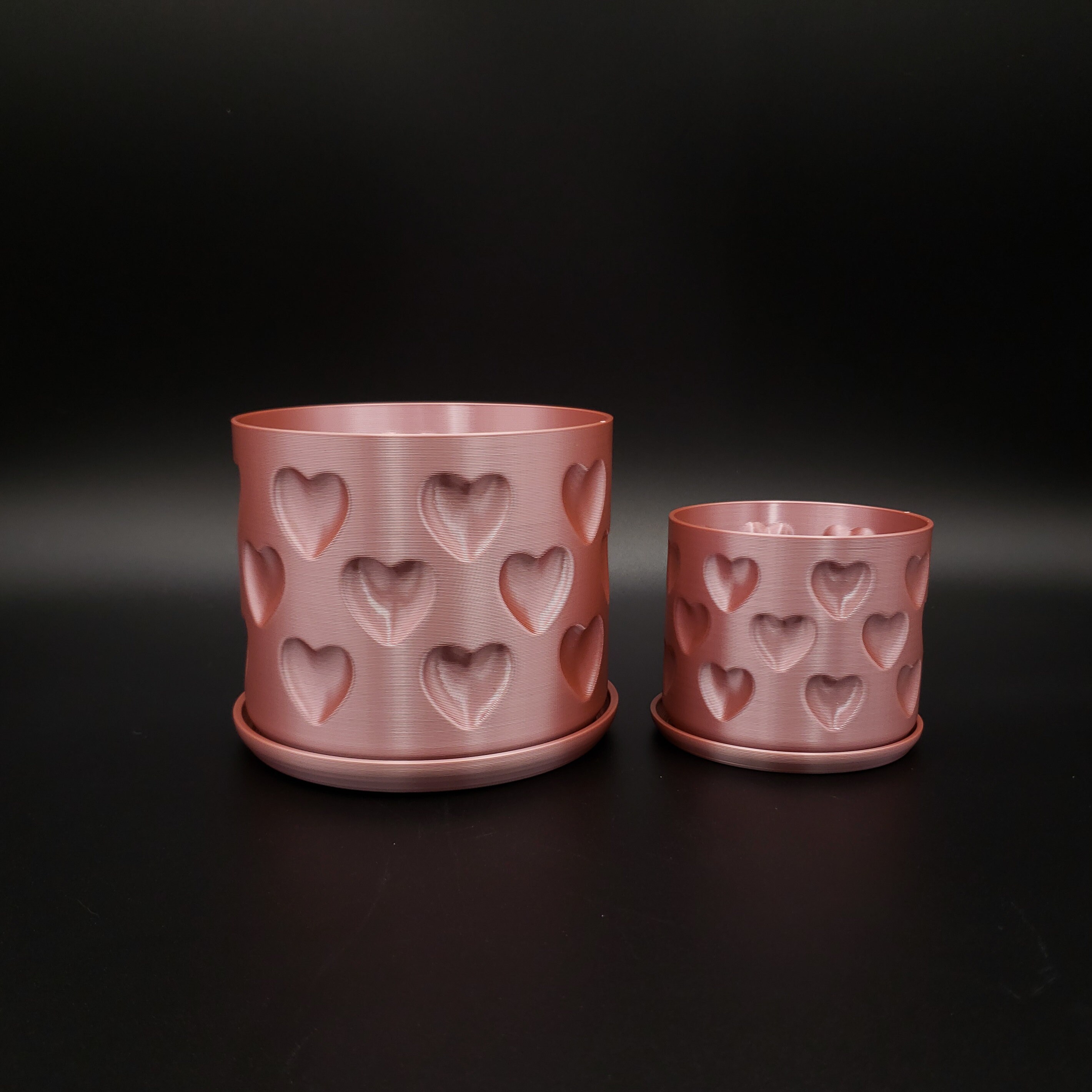 Heart Planter Set of 2 with Trays Valentines Day Planter for Etsy